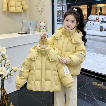 Girls' down Jacket Winter Wear 2025 New Stylish Warm Children's Casual Thickened Warm White Duck down Hooded Coat