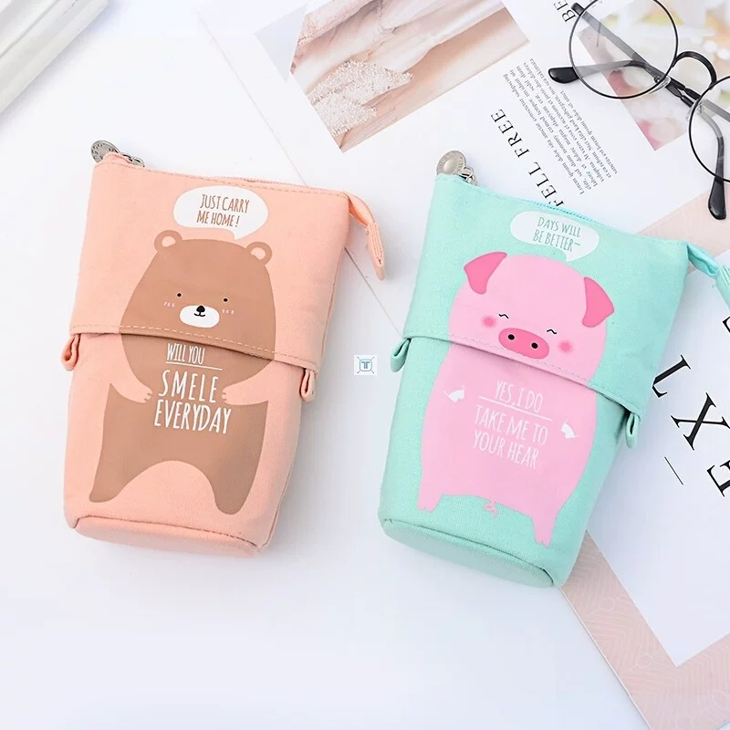 [Карандашница в виде кота из мультфильма кайт-кус Kawaii тканевая косметичка]