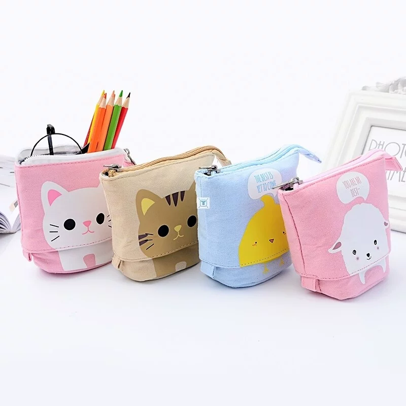 [Карандашница в виде кота из мультфильма кайт-кус Kawaii тканевая косметичка]
