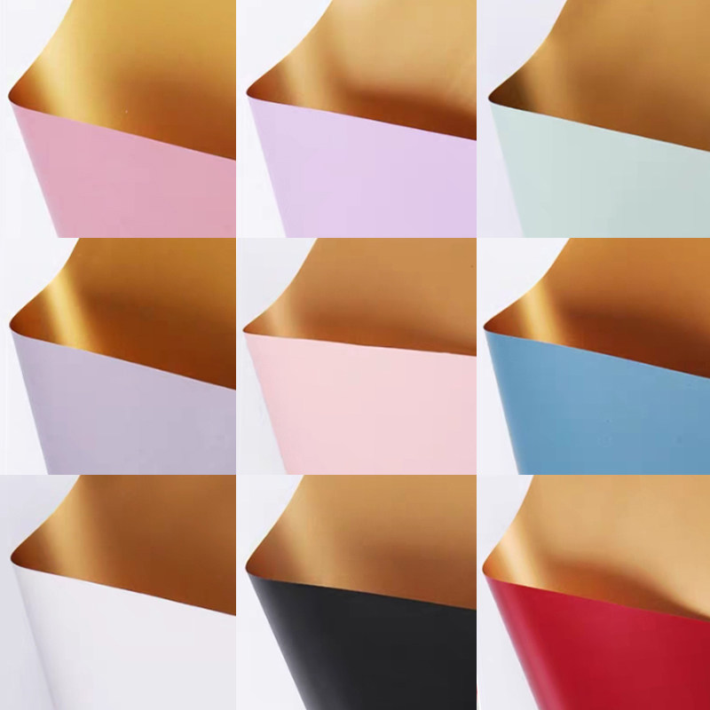 Euer Paper Flowers Packaging Golden Paper Korean Large Size Double-sided Paper Flower Basket Packaging Material