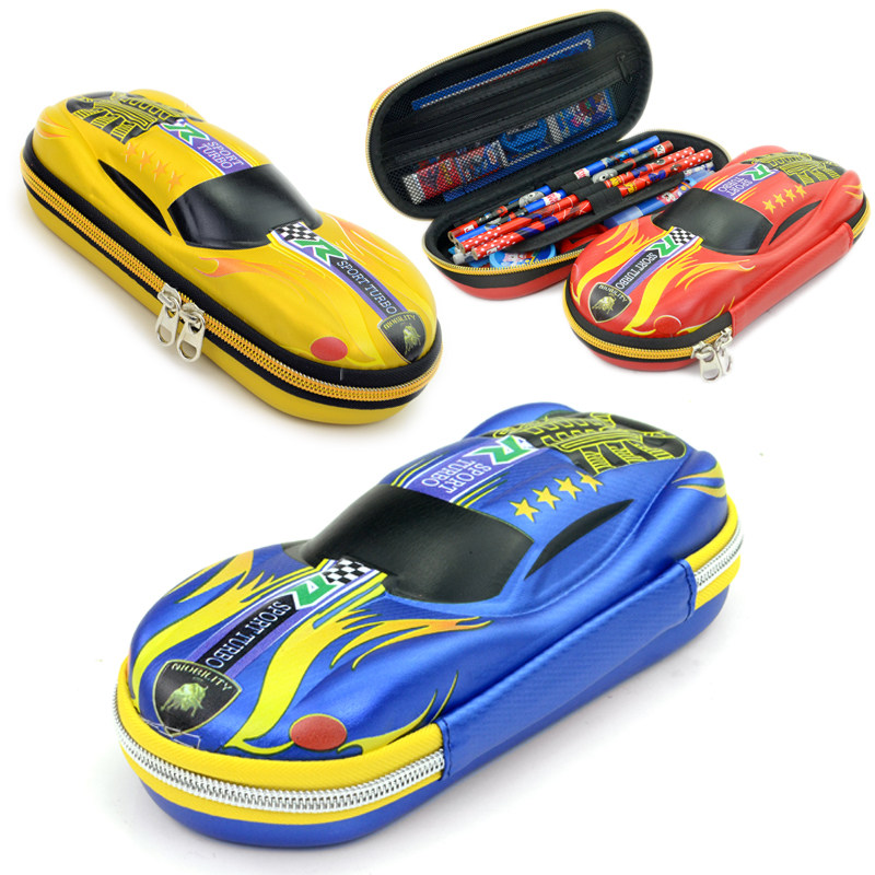 Car primary school pencil bag 3D three-dimensional male and female students large capacity stationery box Children's cute creative waterproof pencil box