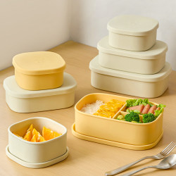 Mili Fengwu Crisper Food-Grade Silicone Lunch Box Microwave Heated Lunch Box Office Worker Divided Lunch Box