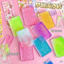 Quicksand Guka Bricks Transparent Acrylic DIY Handbook Stickers Mahjong Bricks Colorful Quicksand Guka Plate Childrens Small Gifts
