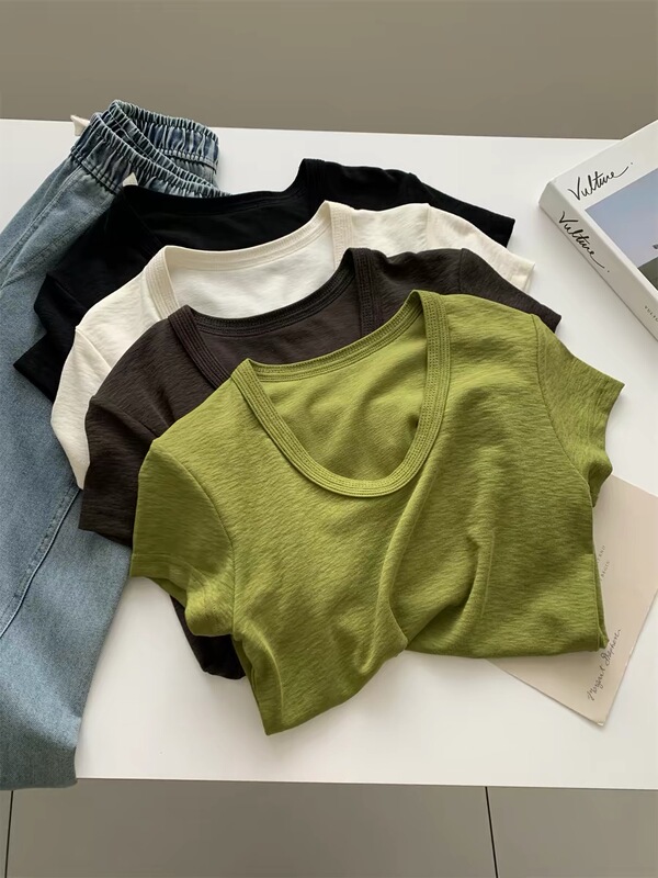 Super Flattering~ Fairy-Like Fabric Lenzing Modal Mousse Cotton U-Neck T1263 Super Flattering~ Fairy-Like Fabric Lenzing Modal Mousse Cotton U-Neck T1263