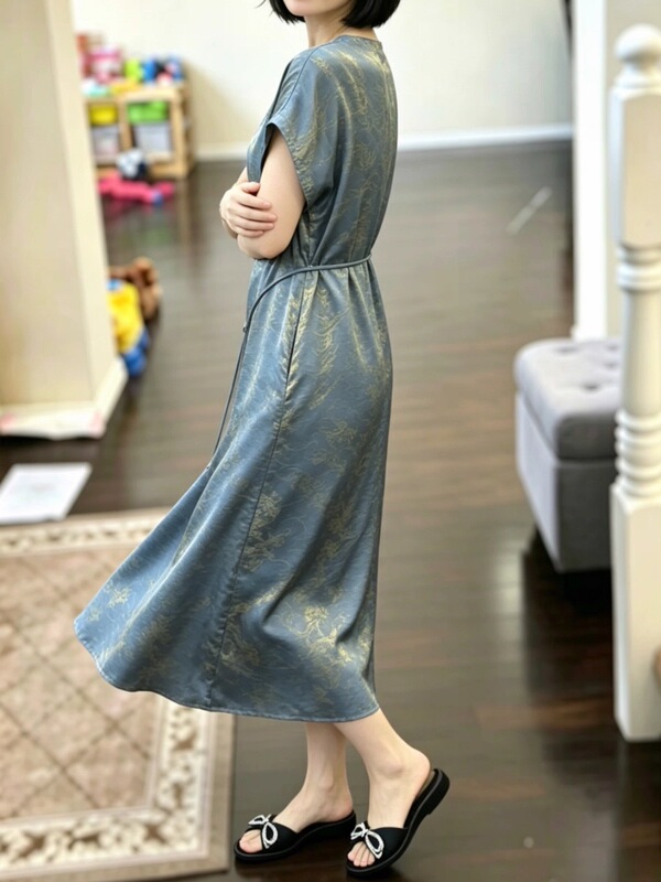 1622 Gilded Dress with Floating Brocade and Iridescent Gold Twisted Lace Dress 1622 Gilded Dress with Floating Brocade and Iridescent Gold Twisted Lace Dress