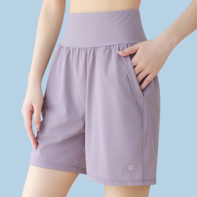 Ice Silk Sports Shorts Quick-Dry Women's Summer Running Fitness Training Mid-Length Shorts Casual Yoga Pants with Back Waist Pocket Ice Silk Sports Shorts Quick-Dry Women's Summer Running Fitness Training Mid-Length Shorts Casual Yoga Pants with Back Waist Pocket