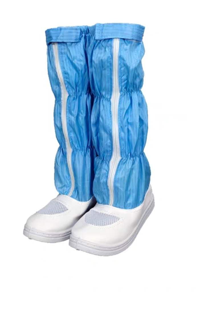 Antistatic blue high cylinder mesh surface leather dust-free shoes SPU bottom color and size style customizable
