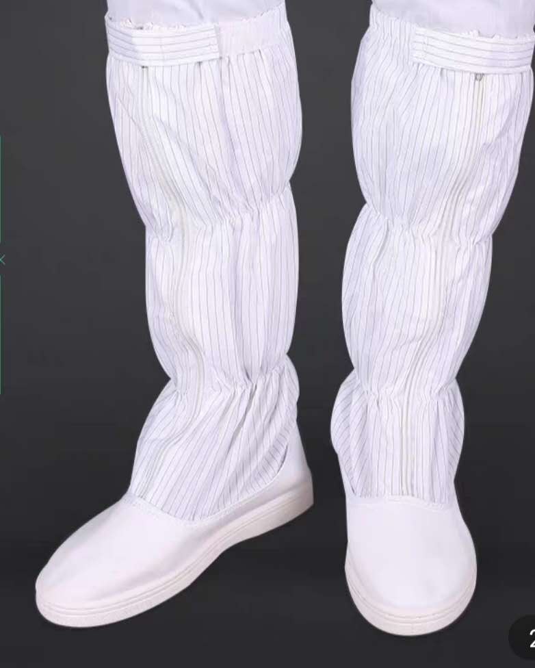 Antistatic white high cylinder deep mouth leather dust-free shoe PU bottom color and size style customizable