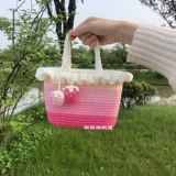 Оригинальная клубника ручной работы, крючок для вязания, сумка на одно плечо, набор материалов, связать своими руками, подарок на день рождения