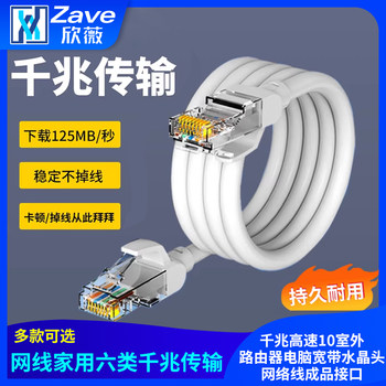 Network Cable for Home Use, Category 6, Gigabit High-Speed, 10 Outdoor Routers, Computer Broadband, Crystal Head Network Cable, Finished Interface