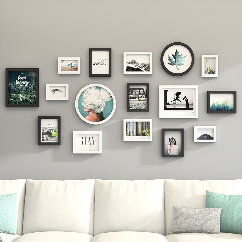 Living Room Photo Wall Decoration Baby Photo Frame Hanging Wall Creative Personality Composition Wash Photos Photos Wall Free-Taobao