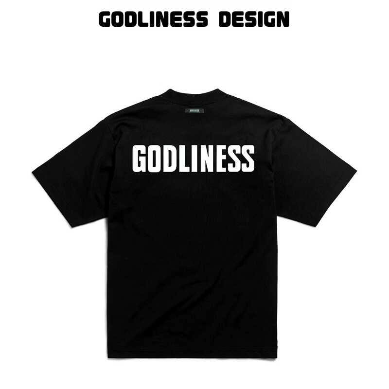 Godliness Jackson Wang's Same Style Concert Merchandise Limited Edition Paris-Style Letter Embossed Short-Sleeve T-Shirt