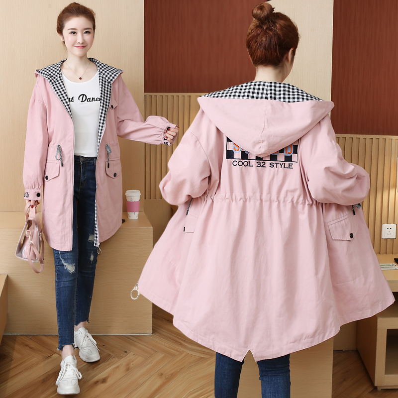 Pregnant woman jacket autumn and winter clothing plus fattening code even cap windsuit 200-300 catty loose for wearing big clothes damp outside