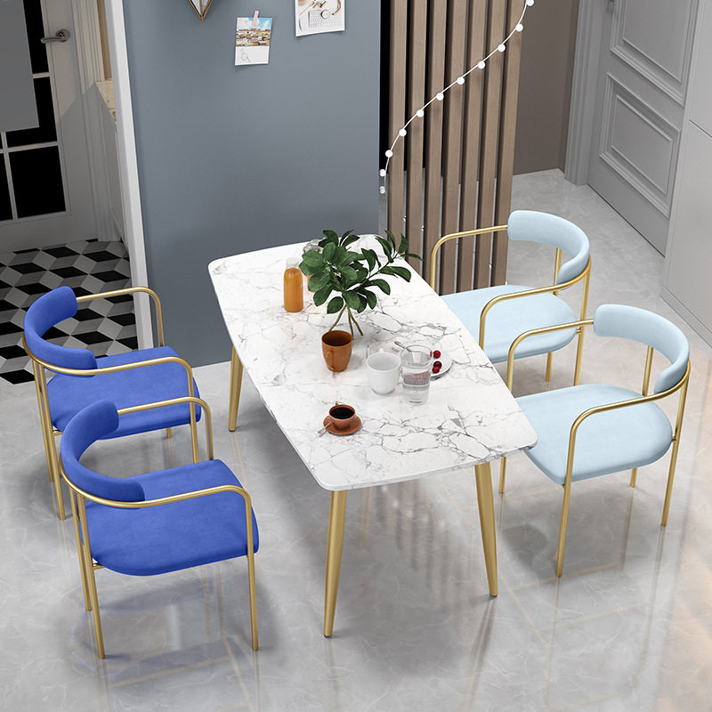 Dining table Nordic marble light luxury table and chair combination home small apartment table modern minimalist dining room four-person dining table