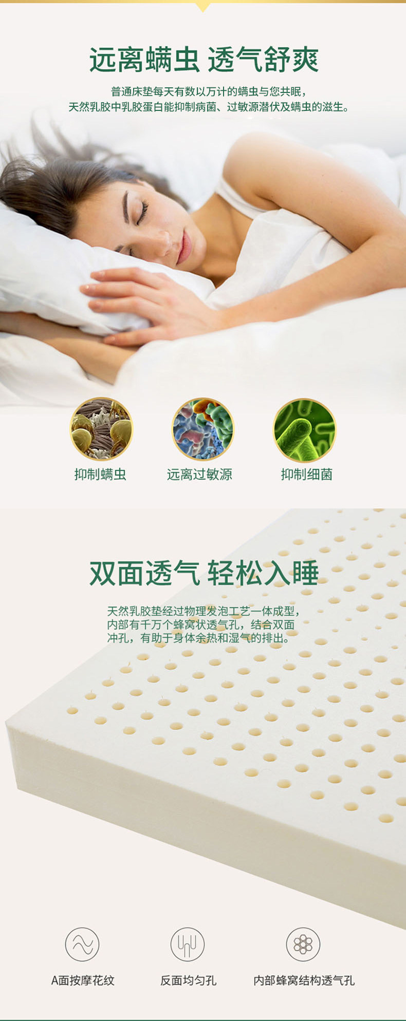 泰国总理推荐 jsylatex 5cm天然乳胶床垫 1.5*2m 图5