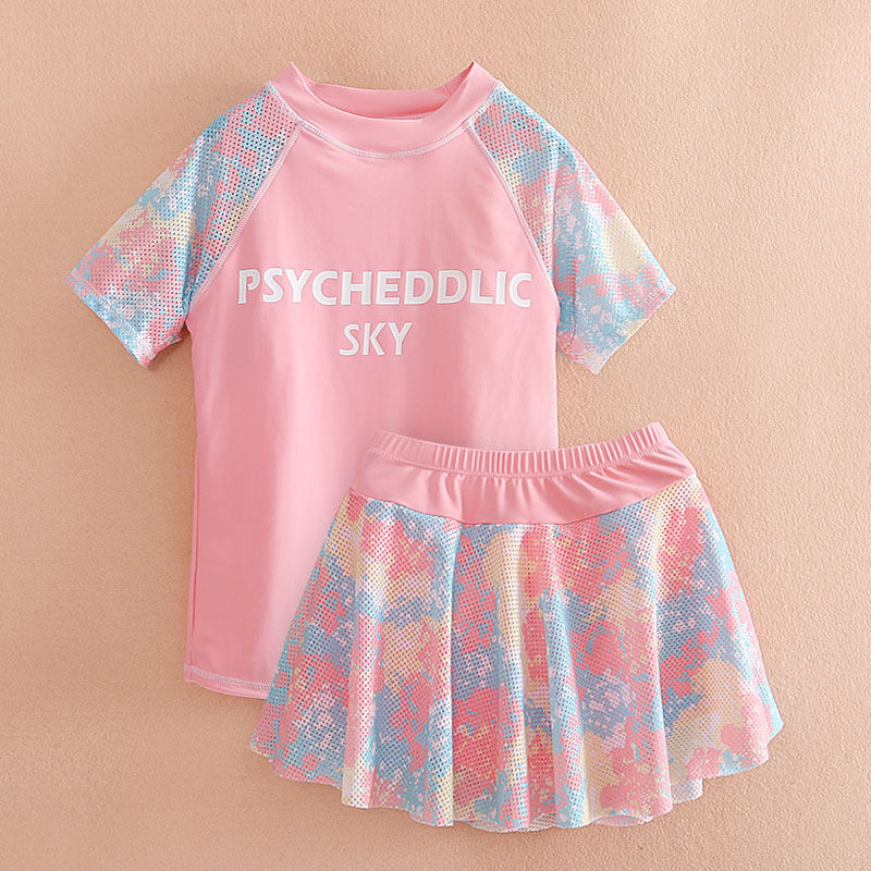 Girl Split Swimsuit CUHK Child Children 13 Mesh Red 12 Year Old Sunscreen Princess Dress 10 Swimsuit Little Girl Summer 