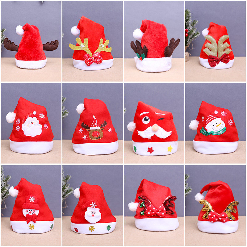 Christmas Cap Headwear Hair Stirrup Hat Children Female Hair Stirrup Adult Kindergarten Small Gift Old Man Christmas Decorations