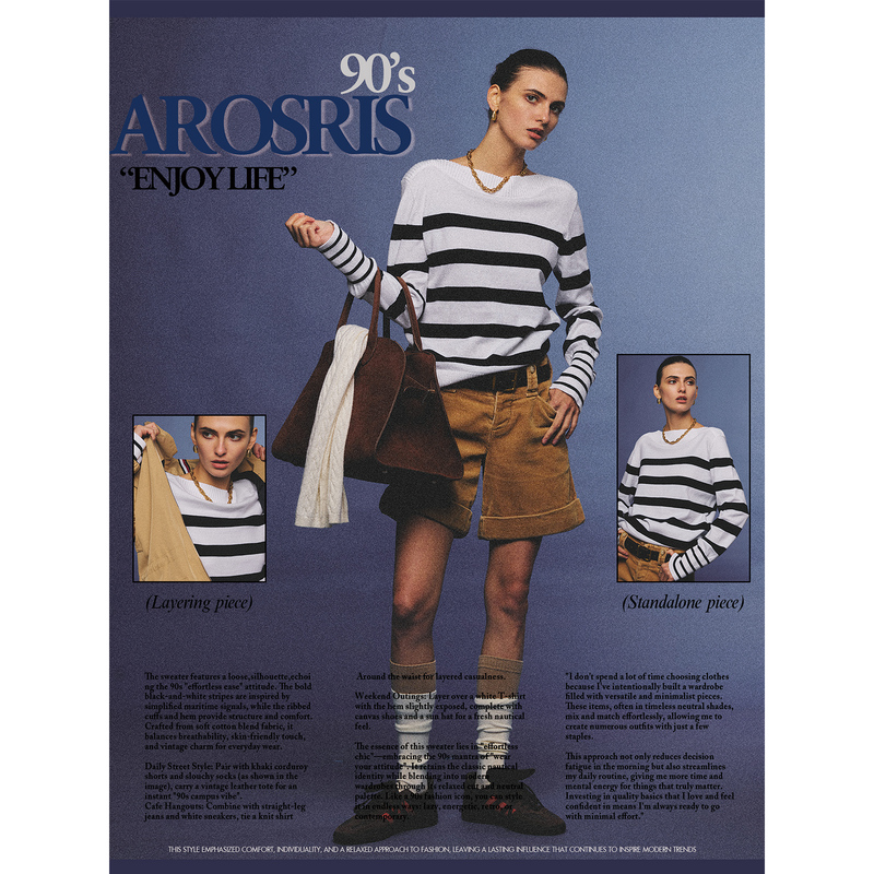 Arosris |   Back to the 90S Nautical Striped Sweater