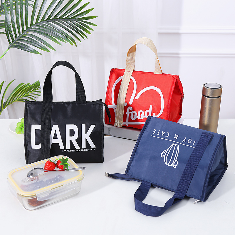 Nordic Wind Handbag lunchbox with pure color insulation bag Upper Crew Elementary students Tibag lunch box cashier bag with dinner bib