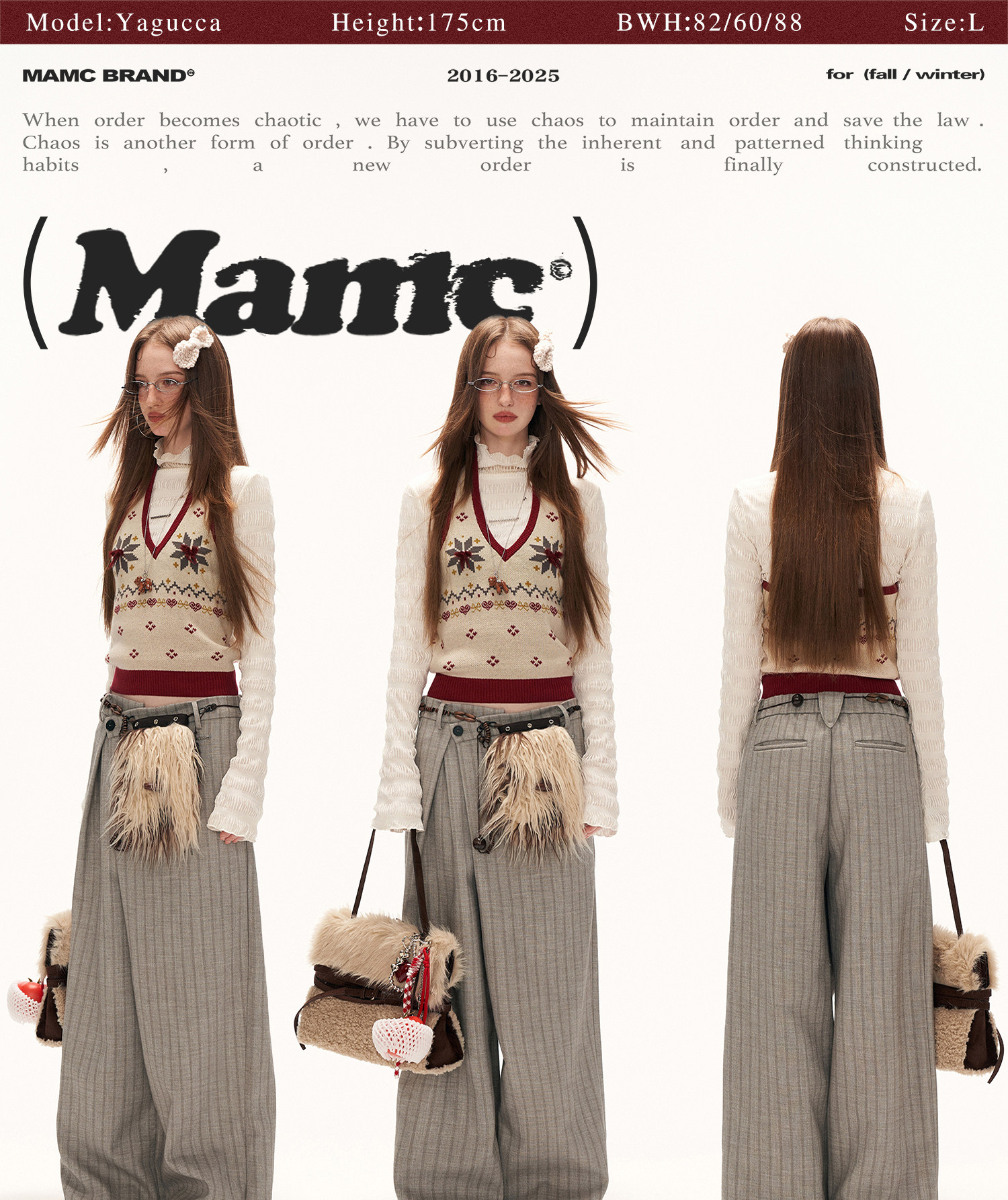 MAMC Deconstructed Patchwork Pleated Trousers