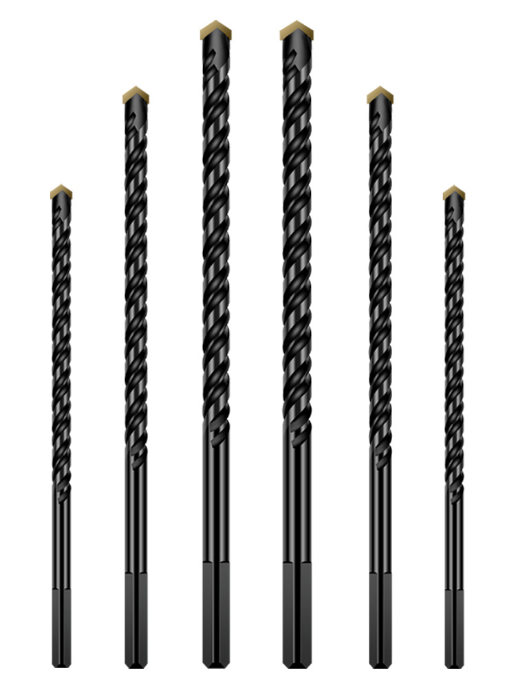 Extended King Drill Bit for Tiles, Concrete 6mm Set, Glass Hole Opener, Electric Drill, Alloy Triangle Drill