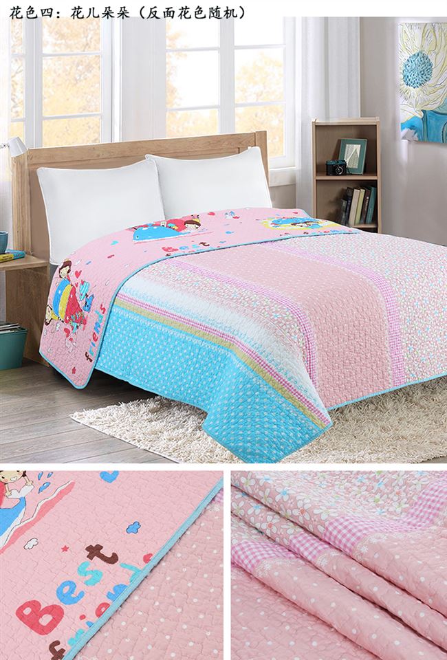 Bông trải giường nguyên chất trải chiếu nệm chống trượt nệm bông twill hoạt hình quilting mẫu giáo nghỉ trưa 1,8 mét ga trải giường - Trải giường