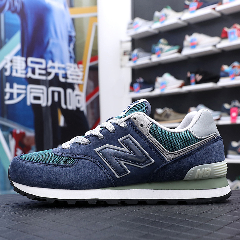 Genuine Leather 574 Men's Shoes Women's Shoes N Logo Blue 26 New New Balance Breathable Casual Running Sneakers