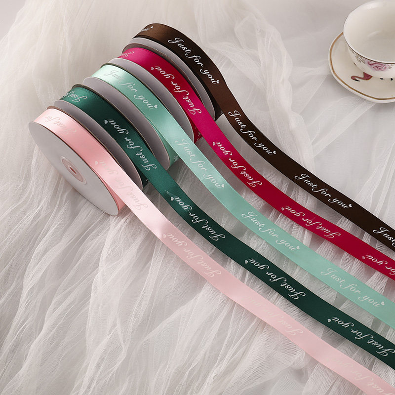 High-end Fruit Box Gift Box Silk Ribbon Bouquet Boutique Decorated Satin Ribbon Gift Box Flower Basket Packing Color with 2 cm Width