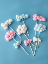 Net celebrity baking birthday cake decoration ornaments cloud three-dimensional plug-in baby double rainbow accessories cartoon plug-in