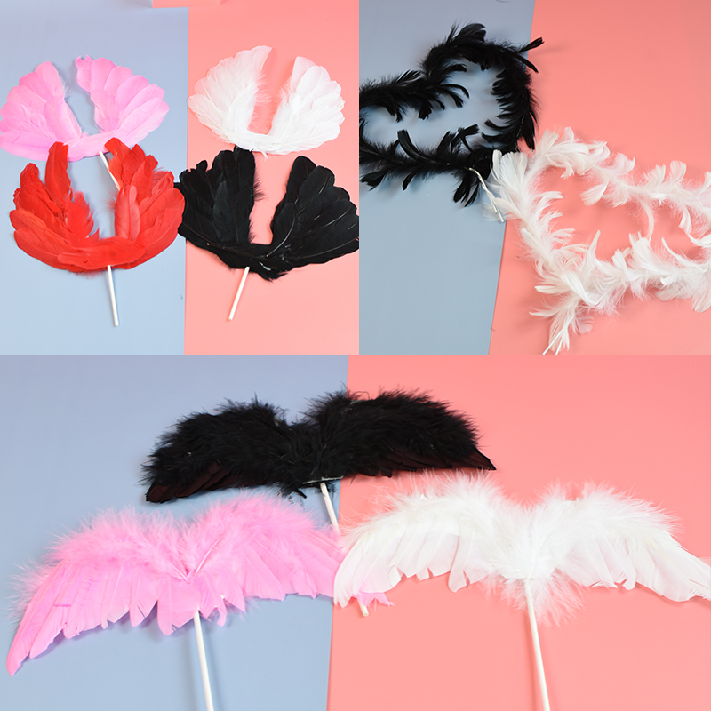 Children's Festival Male God Net Red Loving Feather Birthday Cake Decoration Wedding Celebration Sweet Table Light Dreamy Loving Costume