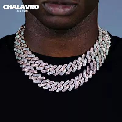 CHALAVRODW full diamond Cuban chain 18k gold bracelet King Jiaer with the same hip-hop necklace men and women tide Europe and the United States