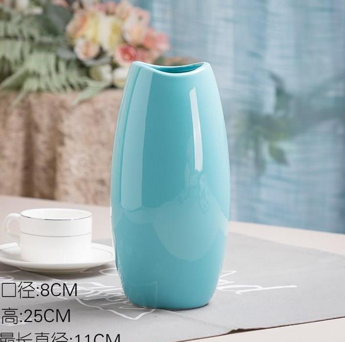 Arranging flowers blue ceramic vase hydroponic flowers white porcelain of dried flowers and fresh flower pot contracted and I household