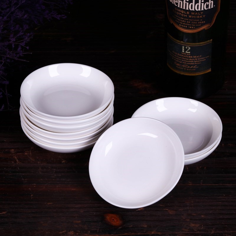 Small dishes 4 inch ceramic plates slag tray toning household taste pure white express it in white kitchen tableware