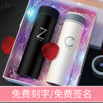 Couple thermal insulation cup A pair of cute men and women custom logo lettering gift box 316 water cup to send customers to commemorate
