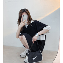 Fashion nursing clothing short-sleeved t-shirt summer womens clothing 2021 new loose POLO shirt postpartum out feeding top