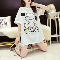 Fashion hot mom summer nursing dress short-sleeved T-shirt womens new loose lazy wind postpartum out feeding top tide