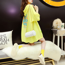 Postpartum out nursing top in the long summer 2021 new loose Korean version of the wild short-sleeved feeding shirt t-shirt