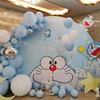Doraemon Doraemon Doraemon cat jingle cat theme party balloon arrangement baby birthday background KT board custom decoration