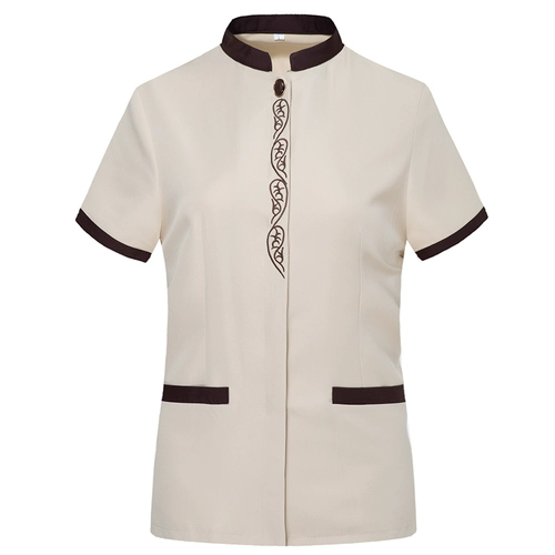 Комнатная летняя одежда для работы для отеля, комплект, униформа, короткий рукав