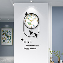 Free punch clock wall clock Living room creative simple Nordic Quartz clock Net Red mute personality home fashion clock