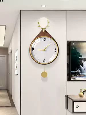 Nordic deer head quartz clock living room personality fashion creative home wall clock simple modern art decorative clock