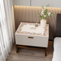 ins Wind hipster bedroom bedside table mat cover cloth waterproof and oil-proof disposable silicone leather cushion household
