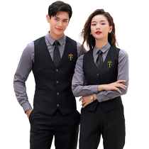Bar ktv waiter work clothes suit mens summer catering hotel front billiard room restaurant vest custom made for women