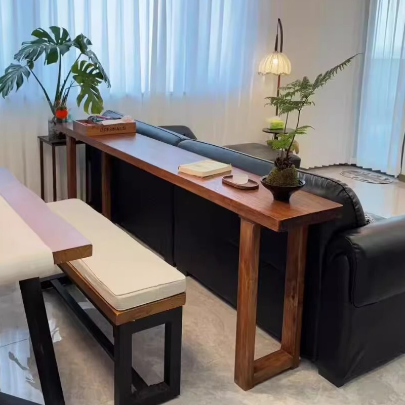 Old Elm Wood Solid Wood Large Board Table, Sofa Back Long Table, Narrow Table, Desk, Long Bench, Living Room Sofa Back Bar Counter Old Elm Wood Solid Wood Large Board Table, Sofa Back Long Table, Narrow Table, Desk, Long Bench, Living Room Sofa Back Bar Counter
