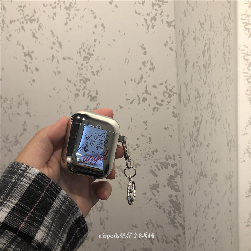 ins tide brand silver angel airpods protective cover for Apple wireless bluetooth 1 2 3 generation headphone shell pro