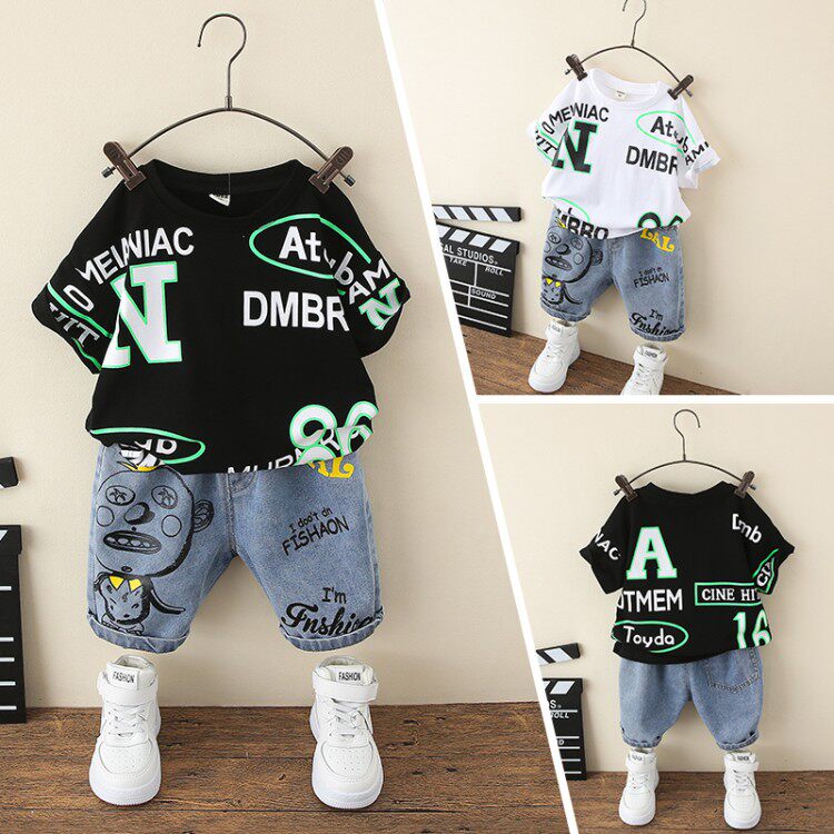 Boy suit for summer clothes 2022 new children Summer 5 boys clothes boys' baby boy handsome gas tide 6 year old boy clothes