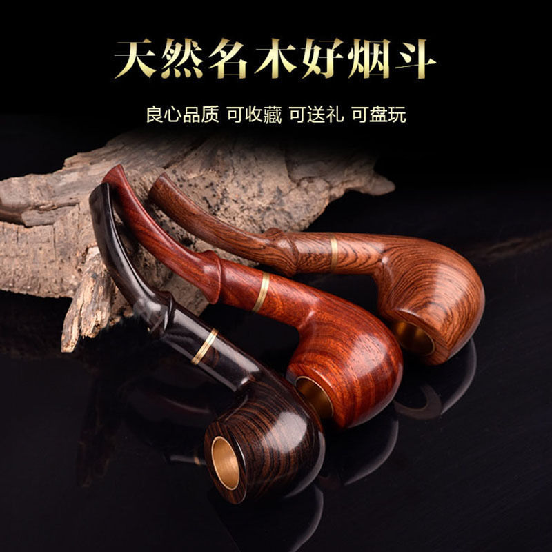 Full-solid wood hand-made pipe pure copper small violet sandane man retro-use portable filter pot tobacco special