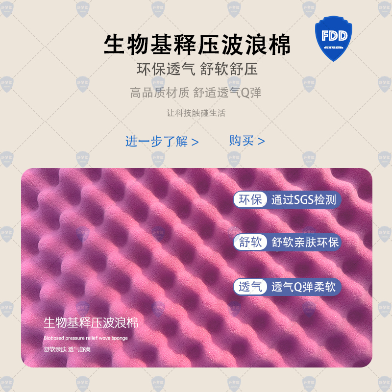 Mattress Comfort Layer Bio-Based Pressure-Relieving Wave Cotton Non-Temperature-Sensing Massage Slightly Soft Q-Elastic Sleep-Feeling Mattress Becomes Softer and More Soft Mattress Comfort Layer Bio-Based Pressure-Relieving Wave Cotton Non-Temperature-Sensing Massage Slightly Soft Q-Elastic Sleep-Feeling Mattress Becomes Softer and More Soft