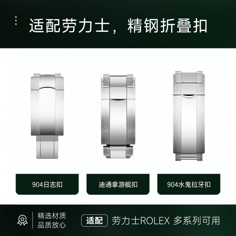 904L Stainless Steel Folding Clasp Suitable for Rolex Watch Buckles 40mm Black Green Submariner Daytona Yachtmaster Datejust