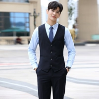 Мужской темно -синий жилет + брюки